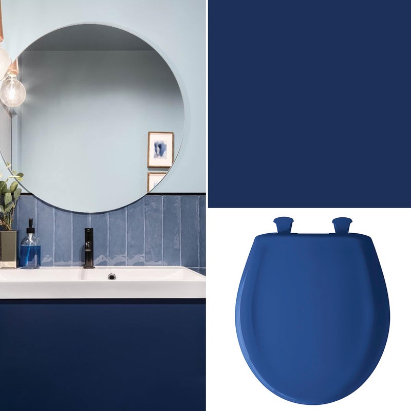 Bemis 7B1200SLOWT 364 Toilet Seat will Slow Close, Never Loosen and Easily Remove, Elongated, Plastic, Colonial Blue - Image 3